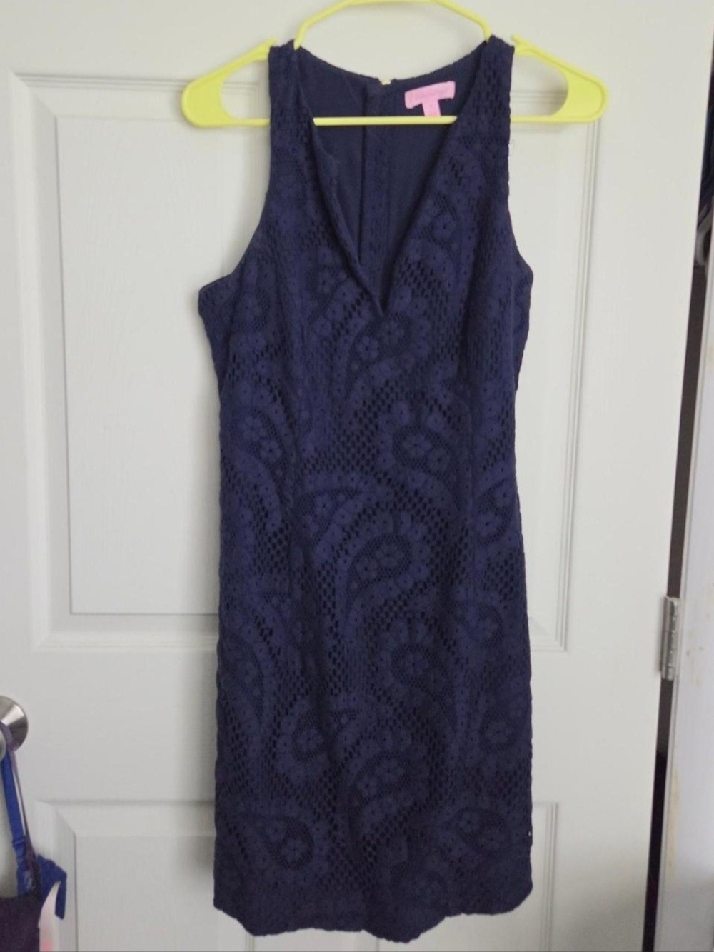 Lilly Pulitzer Navy Lace V-Neck Sheath Dress